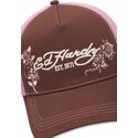ed-hardy-skull-and-roses-brown-and-pink-trucker-hat