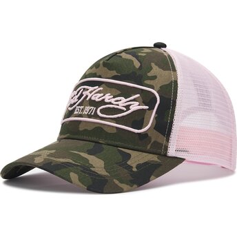 Ed Hardy 1971 Camouflage and Pink Trucker Hat