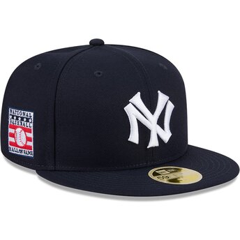 New Era Flat Brim 59FIFTY Hall Of Fame New York Yankees MLB Navy Blue Fitted Cap