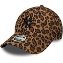 new-era-curved-brim-women-black-logo-9forty-leopard-cord-new-york-yankees-mlb-leopard-adjustable-cap