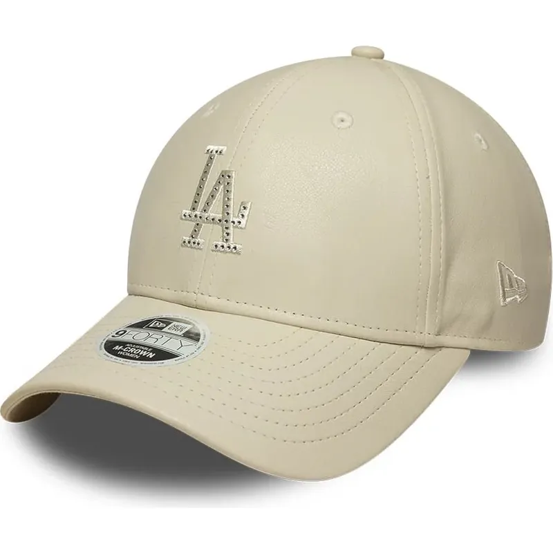 new-era-curved-brim-women-9forty-m-crown-pu-diamante-los-angeles-dodgers-mlb-beige-snapback-cap-with-beige-logo new-era-curved-brim-women-9forty-m-crown-pu-diamante-los-angeles-dodgers-mlb-beige-snapback-cap-with-beige-logo