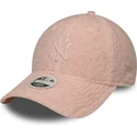 new-era-curved-brim-women-pink-logo-9forty-m-crown-winter-borg-new-york-yankees-mlb-pink-snapback-cap