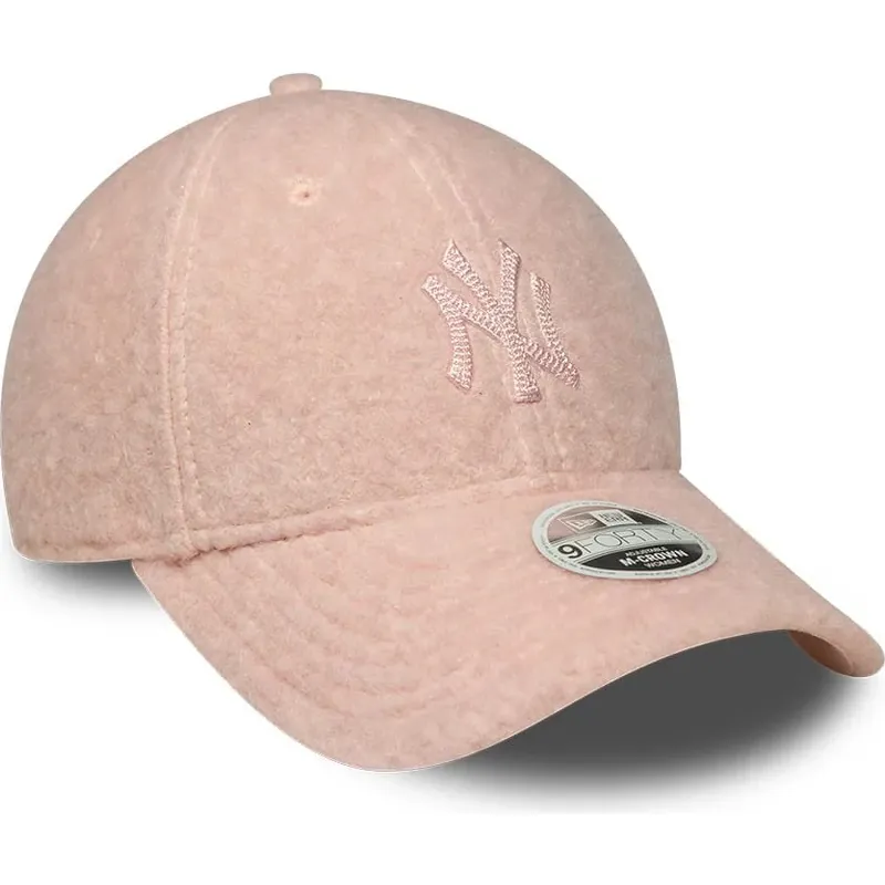 new-era-curved-brim-women-pink-logo-9forty-m-crown-winter-borg-new-york-yankees-mlb-pink-snapback-cap