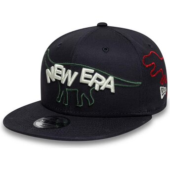 New Era Flat Brim Youth 9FIFTY Dino Navy Blue Snapback Cap