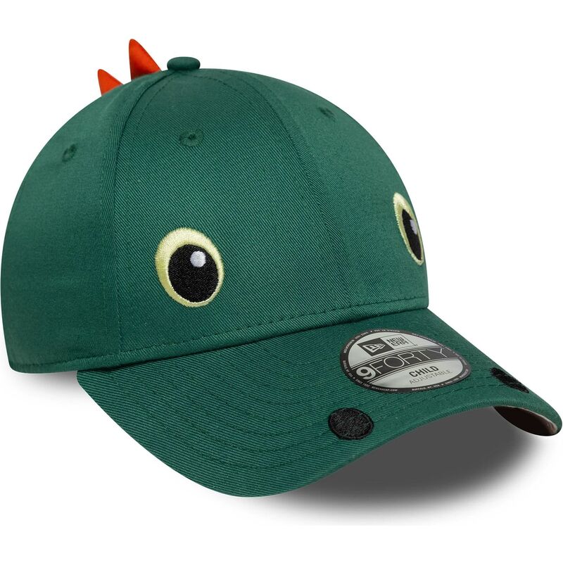 new-era-curved-brim-youth-9forty-dino-face-green-snapback-cap
