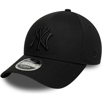 New Era Curved Brim Black Logo 9FORTY M-Crown New York Yankees MLB Black Snapback Cap