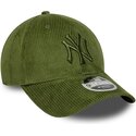 new-era-curved-brim-green-logo-9forty-m-crown-cord-new-york-yankees-mlb-light-green-adjustable-cap