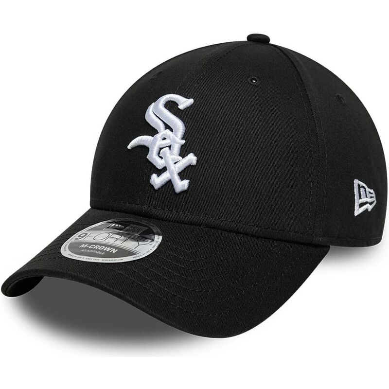new-era-curved-brim-9forty-m-crown-side-script-chicago-white-sox-mlb-black-snapback-cap