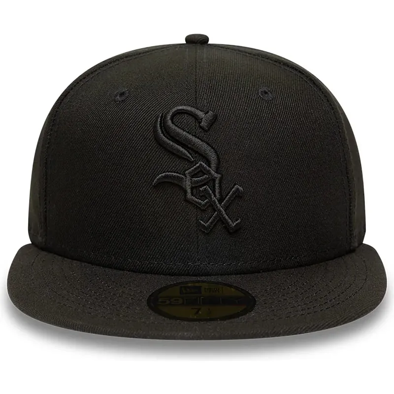 new-era-flat-brim-black-logo-59fifty-chicago-white-sox-mlb-black-fitted-cap new-era-flat-brim-black-logo-59fifty-chicago-white-sox-mlb-black-fitted-cap