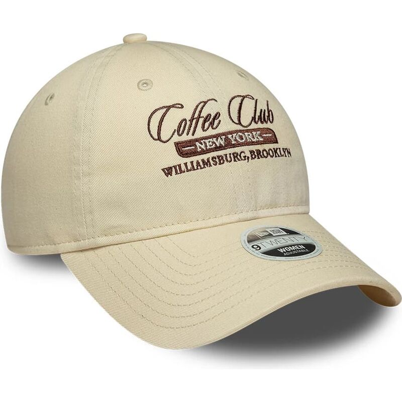new-era-curved-brim-women-9twenty-coffee-club-beige-adjustable-cap new-era-curved-brim-women-9twenty-coffee-club-beige-adjustable-cap