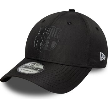 New Era Curved Brim Black Logo 9FORTY Ripstop FC Barcelona LALIGA Black Adjustable Cap