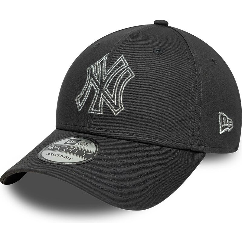new-era-curved-brim-9forty-metallic-outline-new-york-yankees-mlb-grey-adjustable-cap