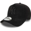 new-era-curved-brim-black-logo-e-frame-faux-suede-new-york-yankees-mlb-black-snapback-cap