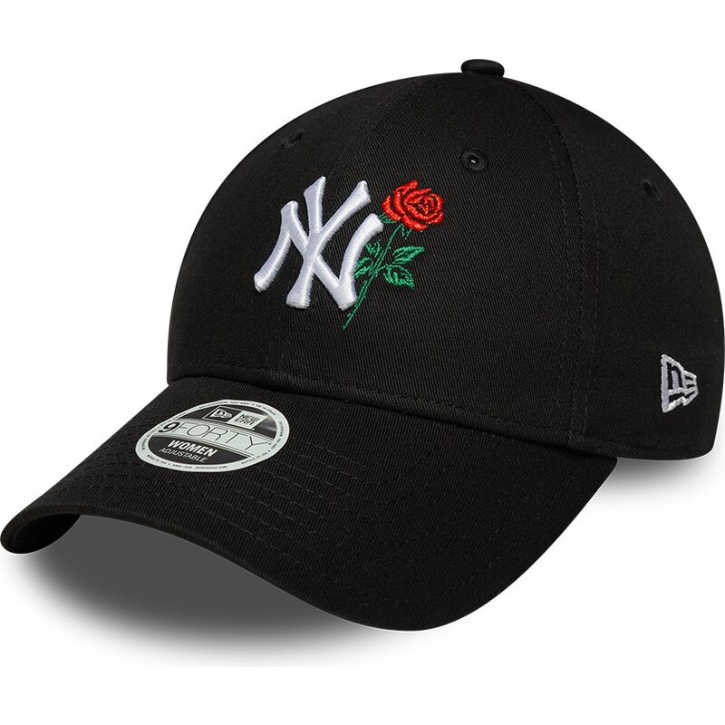new-era-curved-brim-women-9forty-flower-icon-new-york-yankees-mlb-black-adjustable-cap