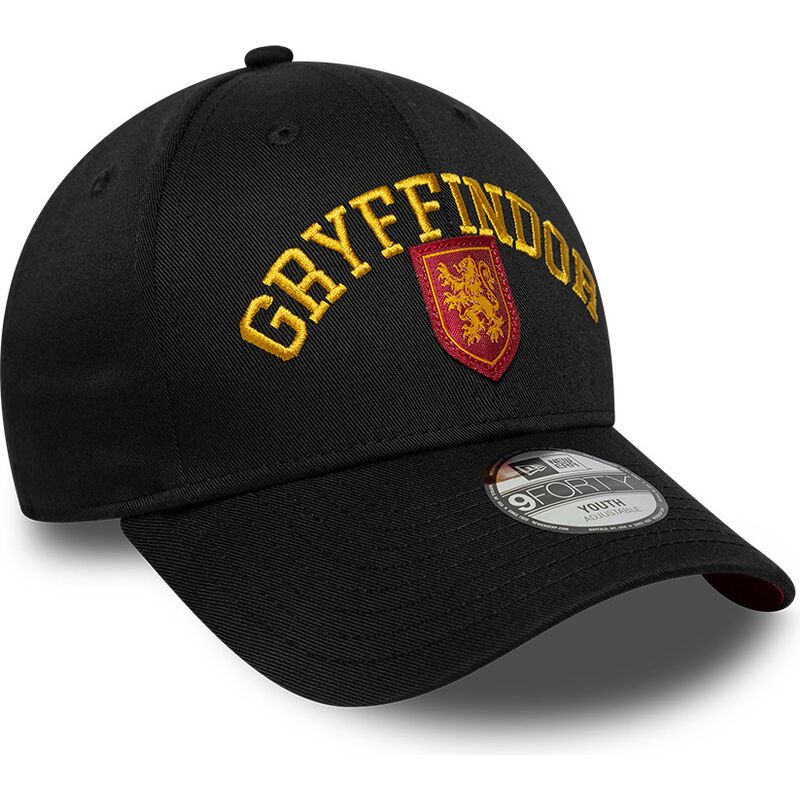 new-era-curved-brim-youth-9forty-wordmark-harry-potter-gryffindor-black-snapback-cap