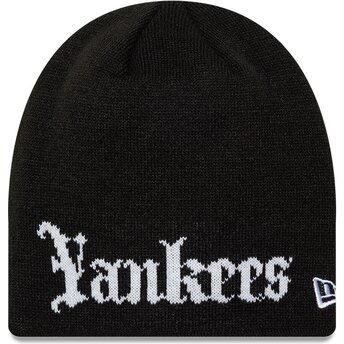 New Era Knit Skully Wordmark New York Yankees MLB Black Beanie