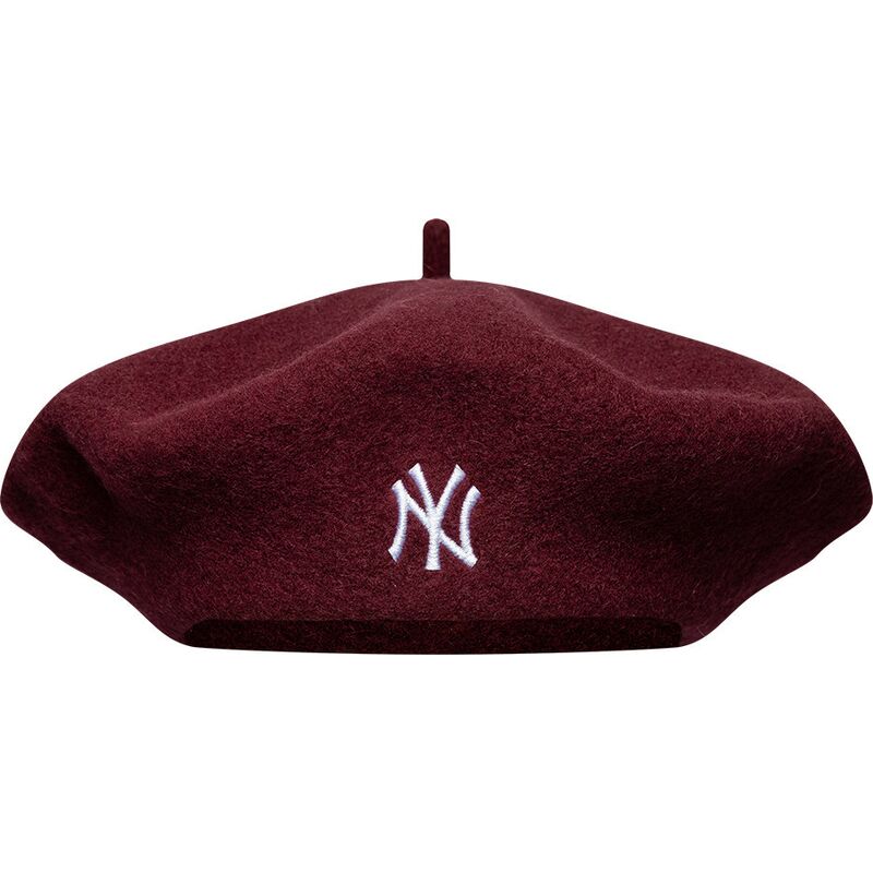new-era-wool-script-new-york-yankees-mlb-maroon-and-red-flat-cap new-era-wool-script-new-york-yankees-mlb-maroon-and-red-flat-cap