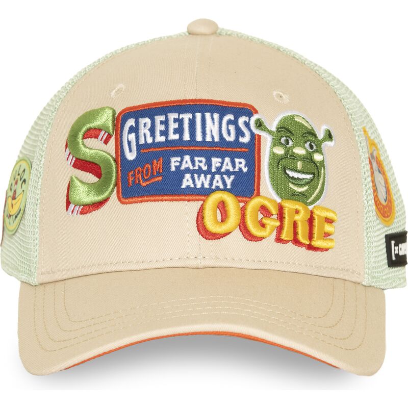 capslab-shrek-shr1-cpspatcb-beige-and-green-trucker-hat capslab-shrek-shr1-cpspatcb-beige-and-green-trucker-hat