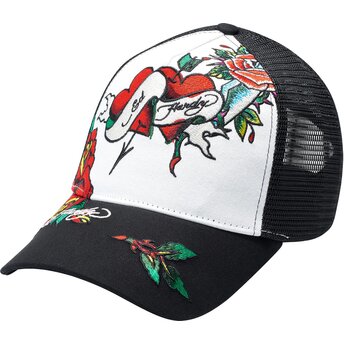 Ed Hardy Love Ed Black and White Trucker Hat