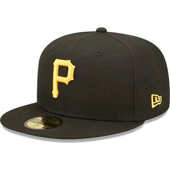 New Era Flat Brim 59FIFTY AC Perf Pittsburgh Pirates MLB Black Fitted Cap