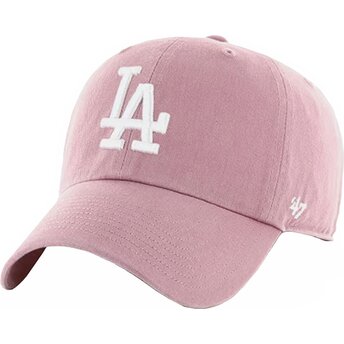 47 Brand Curved Brim Clean Up Mauve Los Angeles Dodgers MLB Pink Adjustable Cap