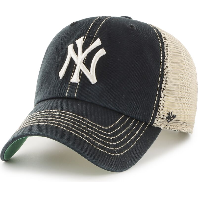 47-brand-clean-up-trawler-new-york-yankees-mlb-black-and-beige-trucker-hat 47-brand-clean-up-trawler-new-york-yankees-mlb-black-and-beige-trucker-hat