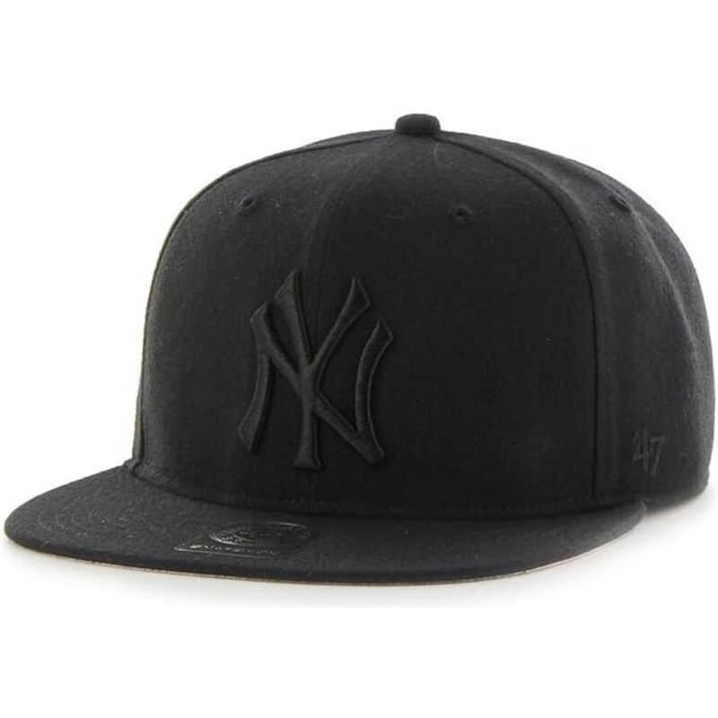 47-brand-flat-brim-black-logo-captain-no-shot-new-york-yankees-mlb-black-snapback-cap 47-brand-flat-brim-black-logo-captain-no-shot-new-york-yankees-mlb-black-snapback-cap