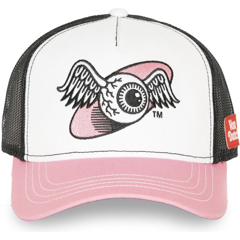 von-dutch-oeil-pink-and-black-trucker-hat von-dutch-oeil-pink-and-black-trucker-hat