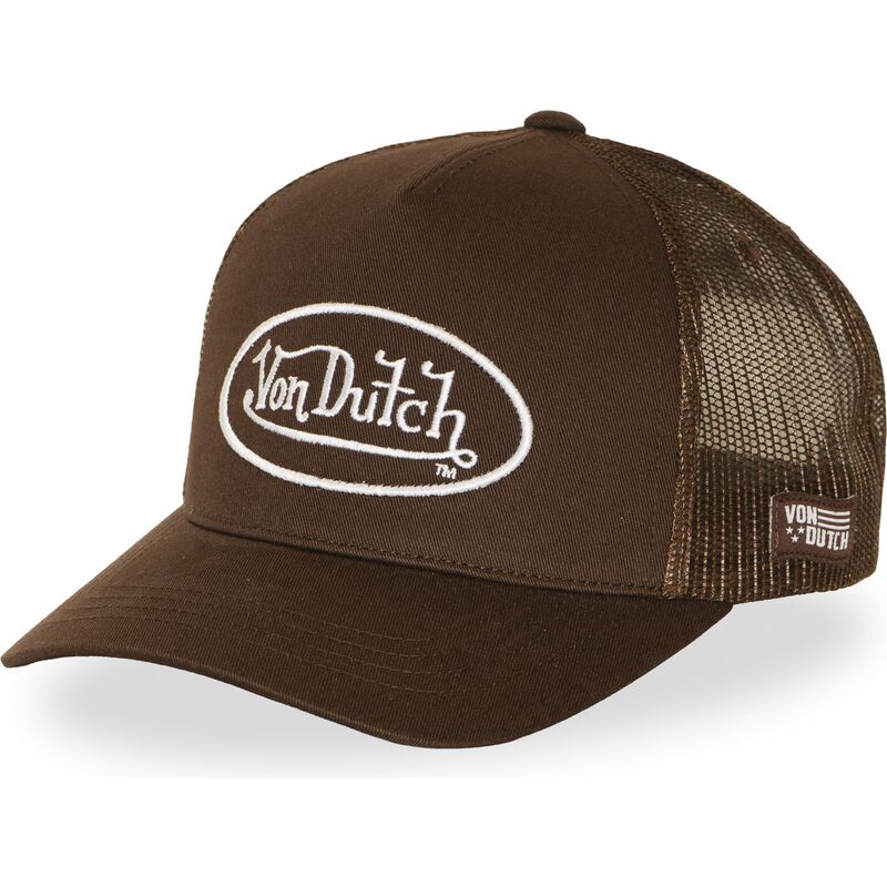 von-dutch-lofb51-brown-adjustable-trucker-hat von-dutch-lofb51-brown-adjustable-trucker-hat
