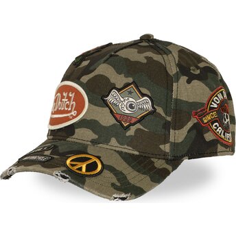 Von Dutch Curved Brim KAMO01 Camouflage Snapback Cap