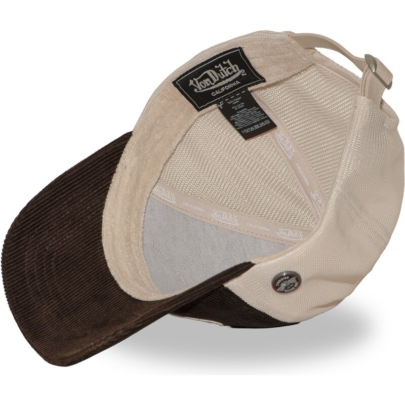 von-dutch-lof-b49-brown-and-beige-adjustable-trucker-hat