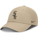 nike-curved-brim-brown-logo-club-structured-uv-poly-ripstop-chicago-white-sox-mlb-beige-adjustable-cap