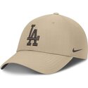 nike-curved-brim-brown-logo-club-structured-uv-poly-ripstop-los-angeles-dodgers-mlb-beige-adjustable-cap