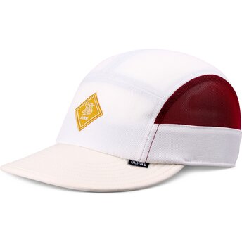 Djinns Curved Brim Soft FineFine Mesh White and Red Adjustable Cap