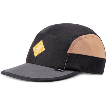 Djinns Curved Brim Soft FineFine Mesh Black and Beige Adjustable Cap