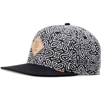 Djinns Flat Brim Gothic Freestyle Black and White Snapback Cap