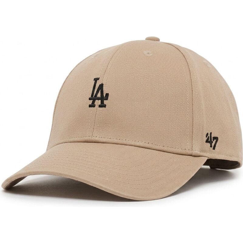 47-brand-curved-brim-black-logo-mvp-base-runner-legend-los-angeles-dodgers-mlb-beige-adjustable-cap