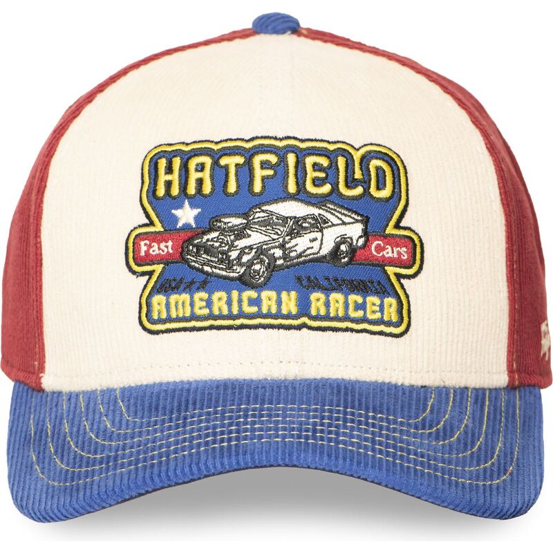 hatfield-curved-brim-semi-car-beige-red-and-blue-snapback-cap