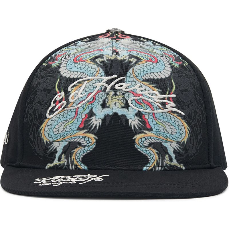 ed-hardy-flat-brim-battle-dragon-black-snapback-cap