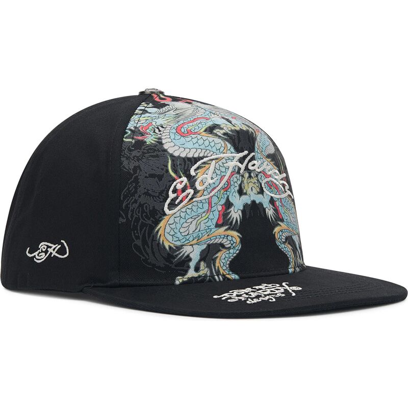 ed-hardy-flat-brim-battle-dragon-black-snapback-cap