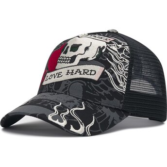 Ed Hardy Live Fast Love Hard Black Trucker Hat