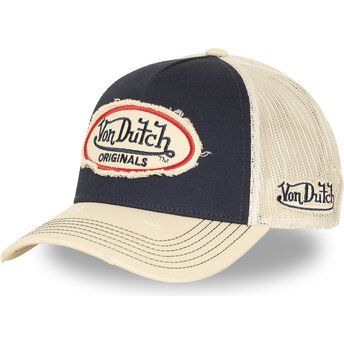 Von Dutch URB07 Navy Blue and Beige Trucker Hat