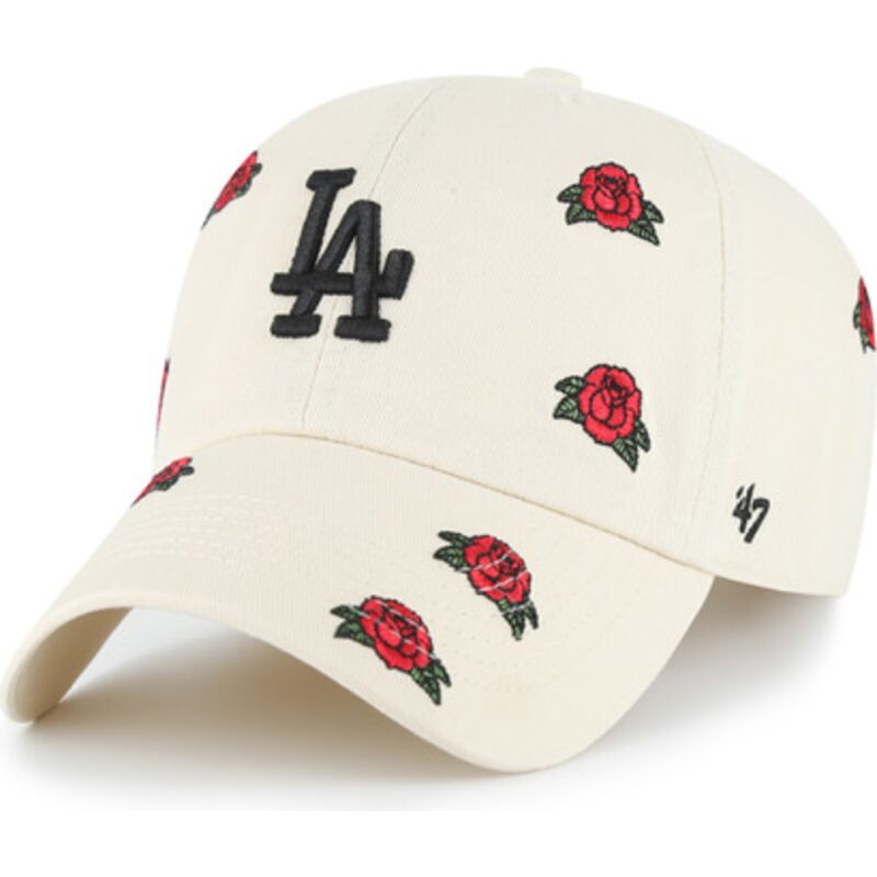 47-brand-curved-brim-clean-up-scatter-los-angeles-dodgers-mlb-beige-adjustable-cap