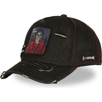 Capslab Michael Jackson Pop Legend STA1 POP Famous Black Trucker Hat