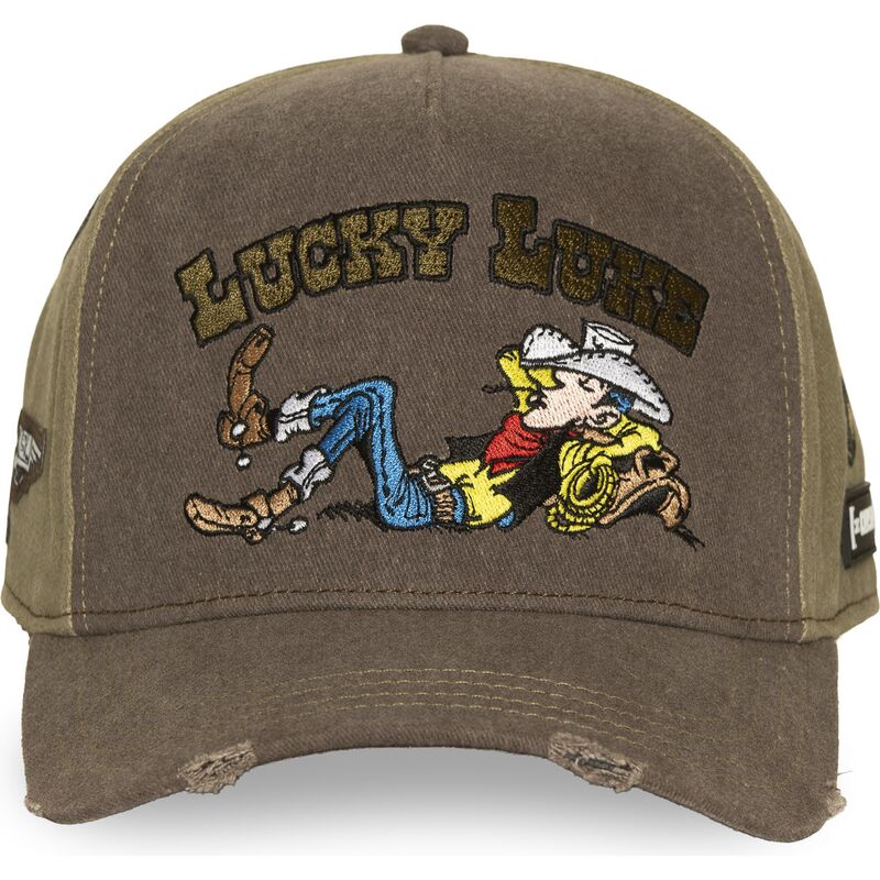 capslab-curved-brim-lucky-luke-lck4-luc-brown-and-green-snapback-cap