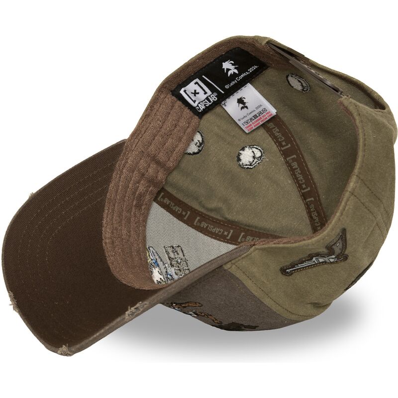 capslab-curved-brim-lucky-luke-lck4-luc-brown-and-green-snapback-cap