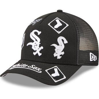 New Era 9FORTY M-Crown A Frame All Over Chicago White Sox MLB Black Trucker Hat
