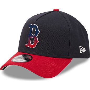 New Era Curved Brim 9FORTY A Frame NA Lifestyle F1 Boston Red Sox MLB Navy Blue and Red Snapback Cap