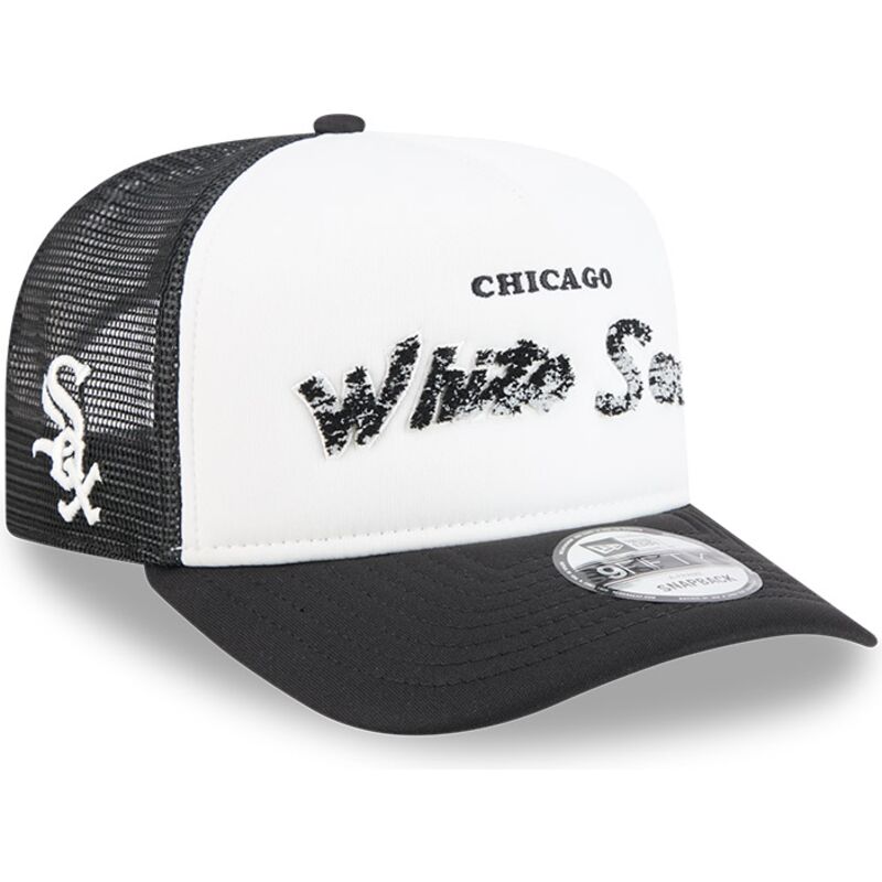 new-era-9fifty-a-frame-na-lifestyle-f1-chicago-white-sox-mlb-black-and-white-trucker-hat