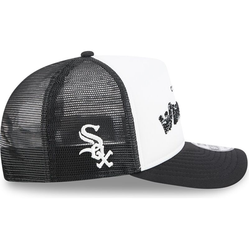 new-era-9fifty-a-frame-na-lifestyle-f1-chicago-white-sox-mlb-black-and-white-trucker-hat